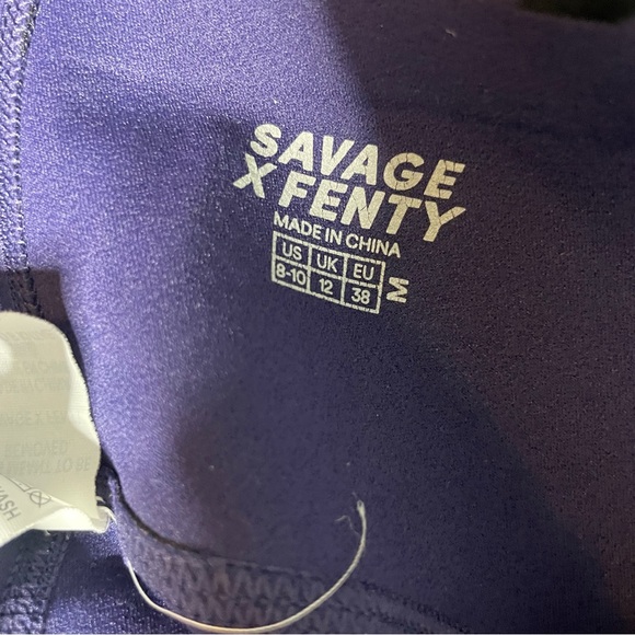 Savage X Fenty Special FX Leggings M 8-10 Purple Black Performance Rhianna - Picture 7 of 9